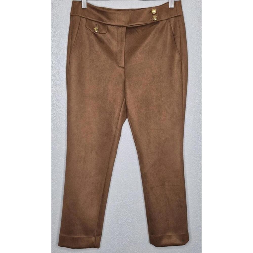 White House Black Market Faux Suede Straight Pants Size 8